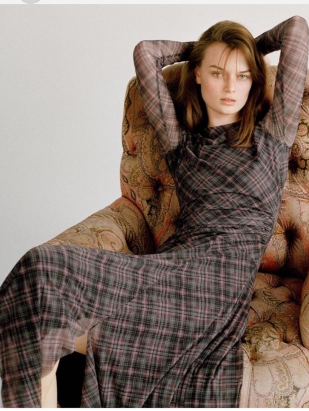 Zara Plaid Midi Dress M